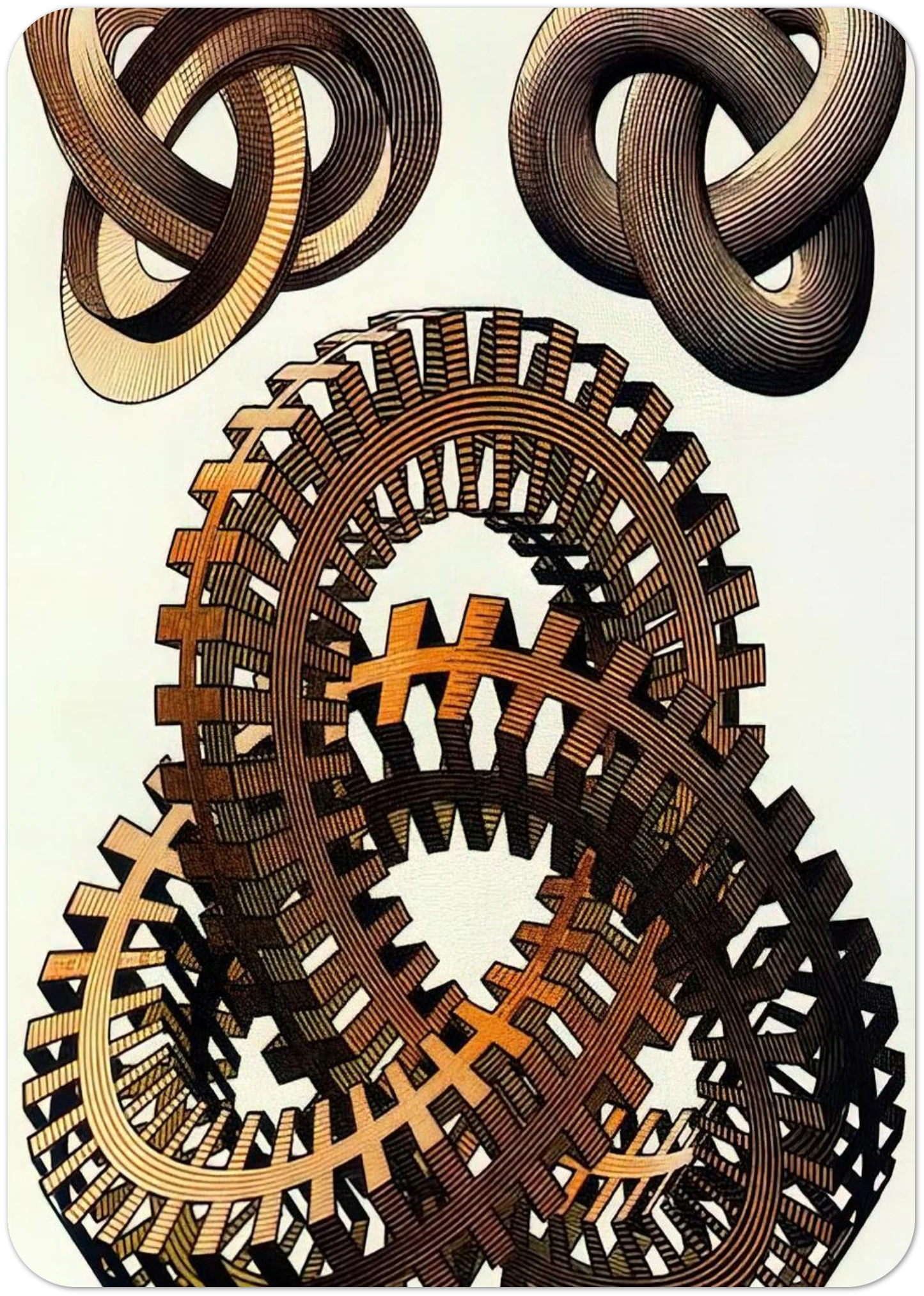 KNOTS COLOUR By MC Escher Pack of 10 Post Cards | MC Escher Post Cards | A6 (10.5 x 14.8 cm) - 4.1 x 5.8 inches