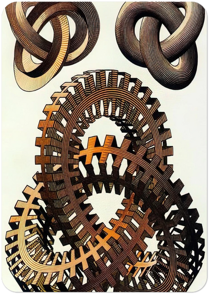 KNOTS COLOUR By MC Escher Pack of 10 Post Cards | MC Escher Post Cards | A6 (10.5 x 14.8 cm) - 4.1 x 5.8 inches