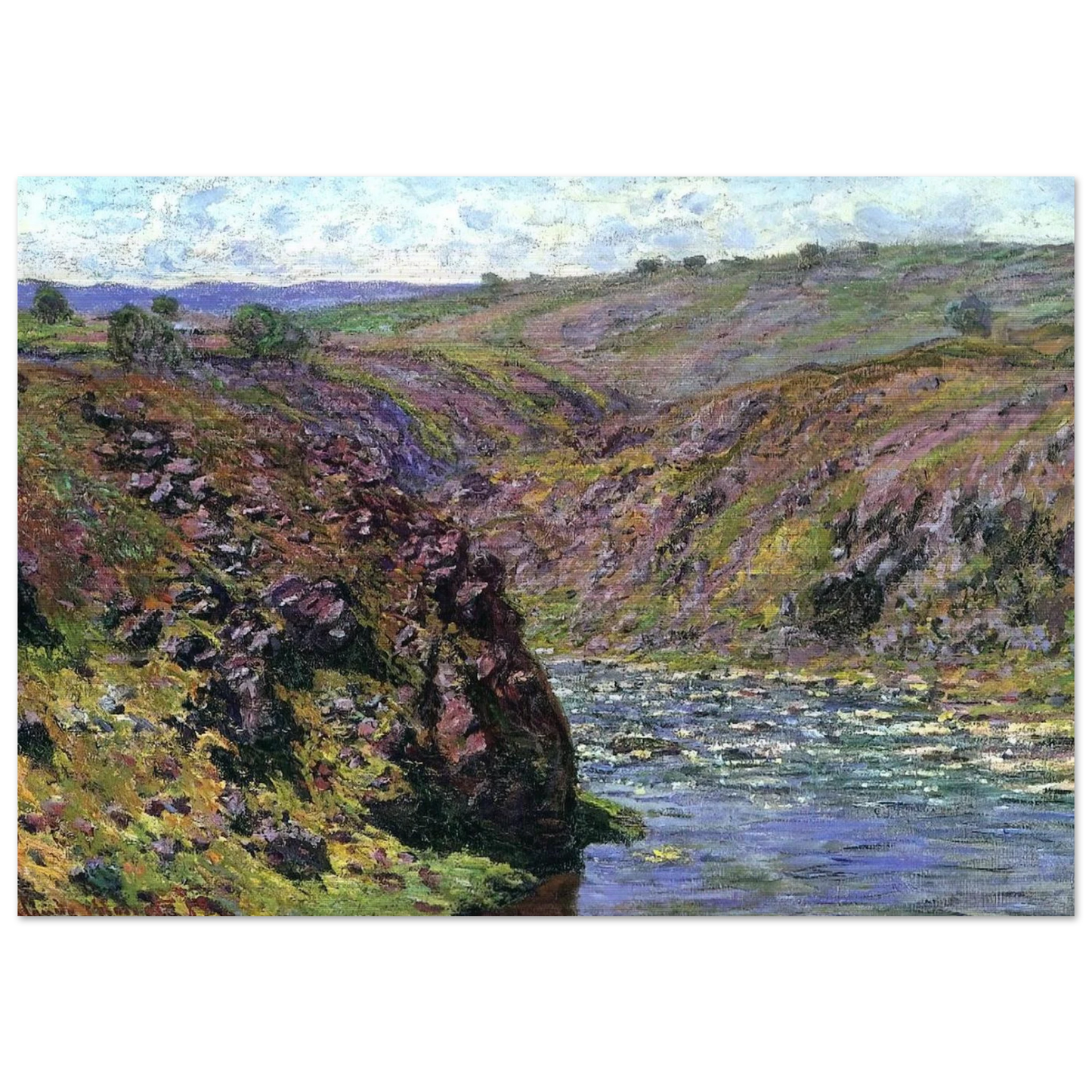 Valley of the Creuse, Sunlight Effect - claude monet Brushed Aluminum Print - 70x100 cm / 28x40 inches | claude monet Aluminum Print | claude monet Prints