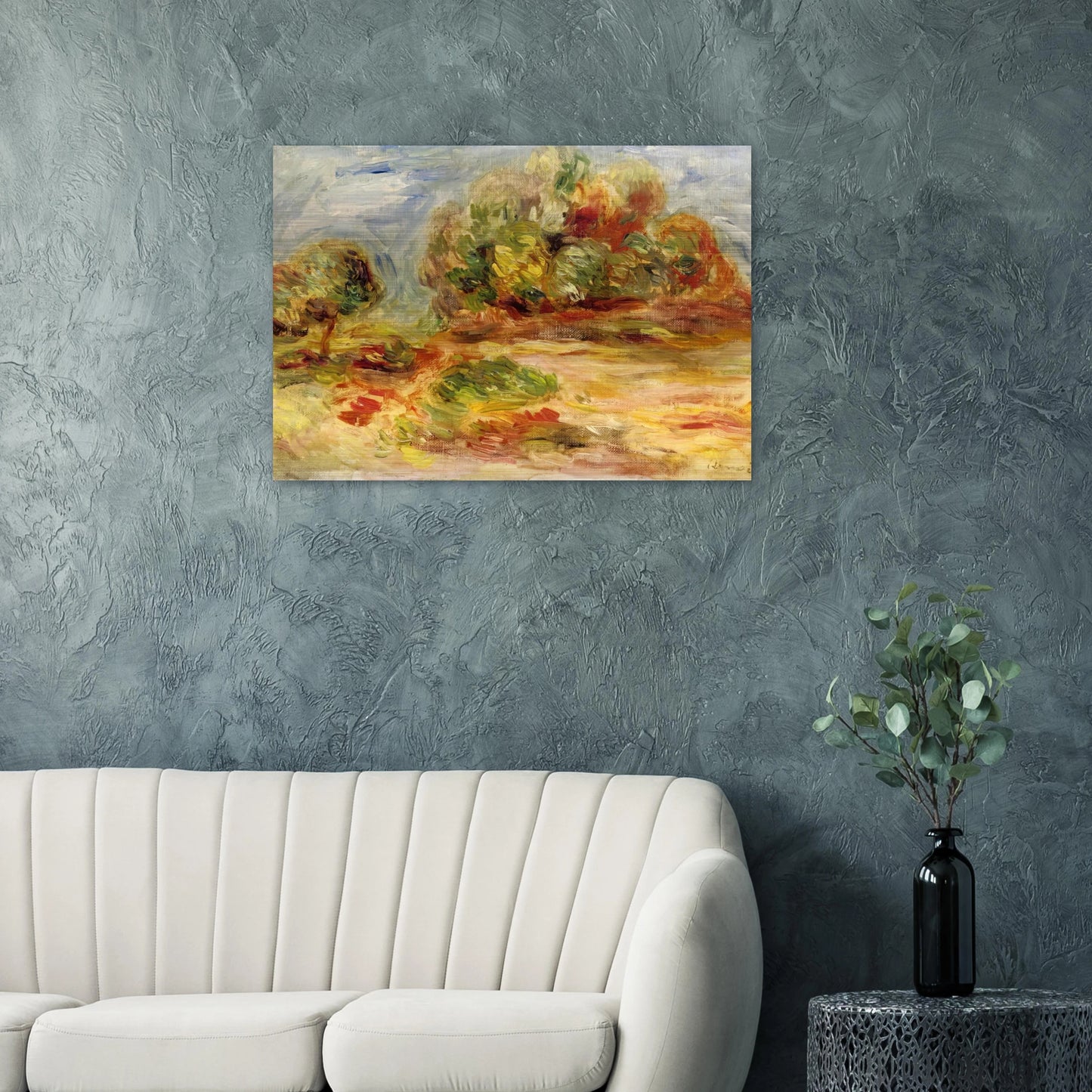 Cagnes Landscape - Pierre-Auguste Renoir Brushed Aluminum Print - 70x100 cm / 28x40 inches | Pierre-Auguste Renoir Aluminum Print | Pierre-Auguste Renoir Prints