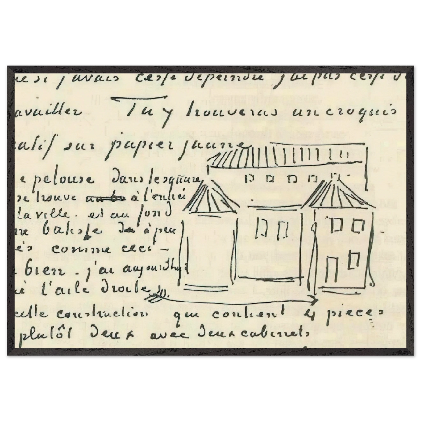 Vincents House - Vincent van Gogh Framed Art Print – Black Wooden Frame - Default Title - -Framed Art Print