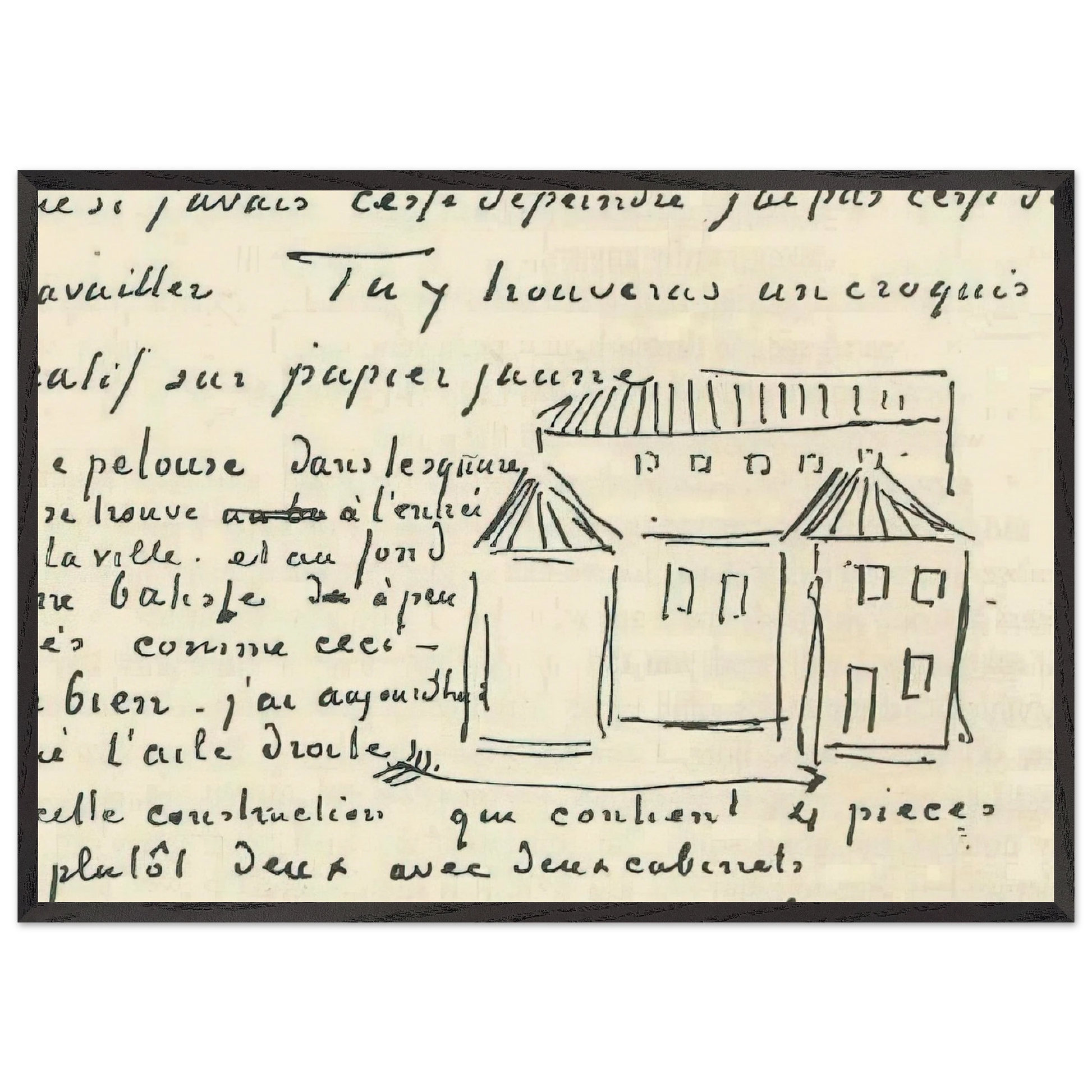 Vincents House - Vincent van Gogh Framed Art Print – Black Wooden Frame - Default Title - -Framed Art Print