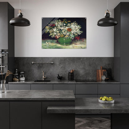 Vase with Zinnias and Other Flowers - Vincent van Gogh Acrylic Print - 70x100 cm / 28x40″ inches