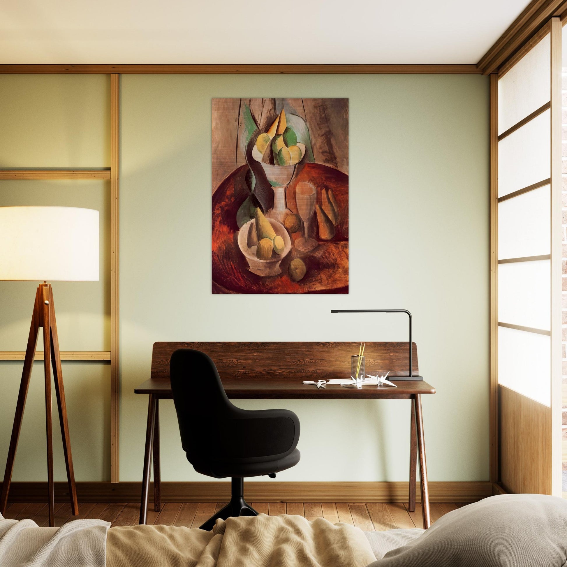 Fruit in a Vase - 1909 - Pablo Picasso Brushed Aluminum Print - 70x100 cm / 28x40 inches | Pablo Picasso Aluminum Print | Pablo Picasso Prints