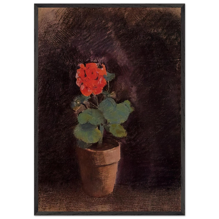 GERANIUM - Odilon Redon 70x100 cm / 28x40 inches Framed Art Print – Black Wooden Frame