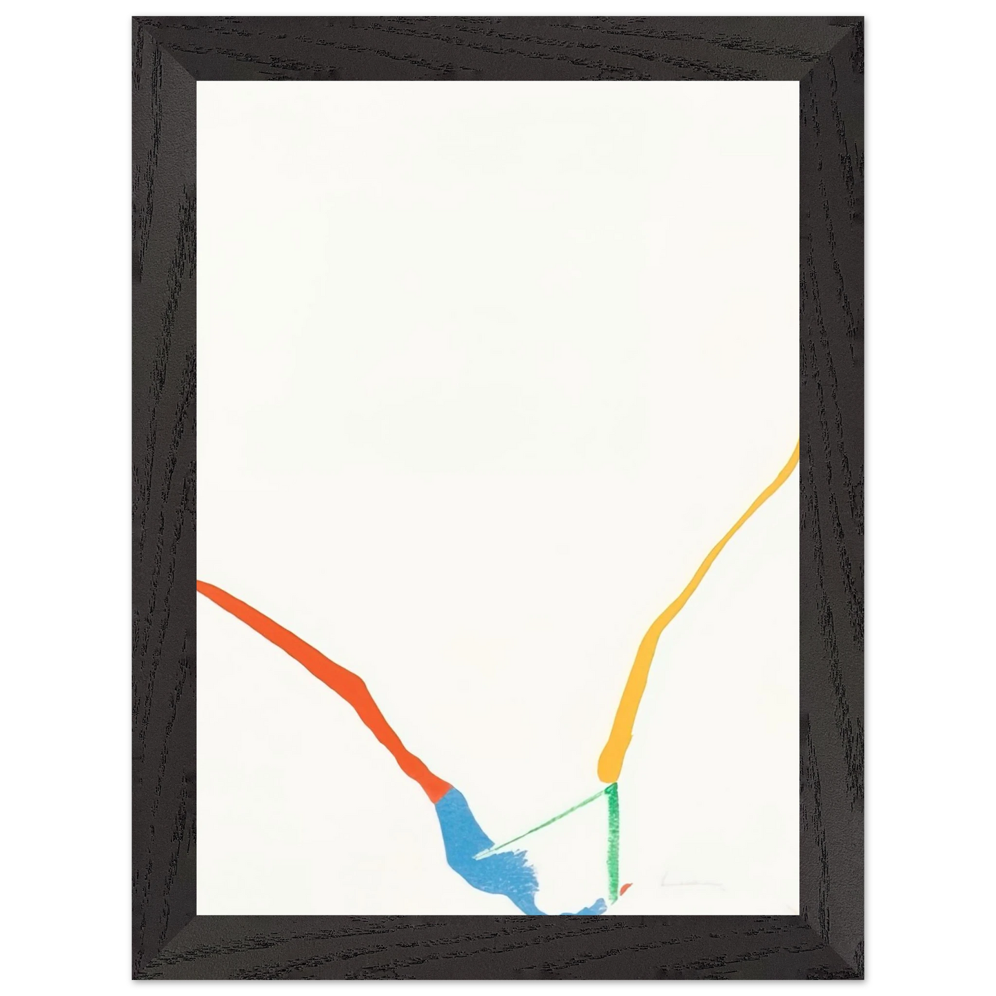 Helen Frankenthaler - What Red Lines Can Do - 1970 Wall art - 30x30 cm / 12x12 inches - Premium Wooden Framed Poster With Fine Art Paper - Black frame