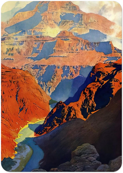Grand Canyon By Maxfield Parrish Pack of 10 Post Cards | Maxfield Parrish Post Cards | A6 (10.5 x 14.8 cm) - 4.1 x 5.8 inches