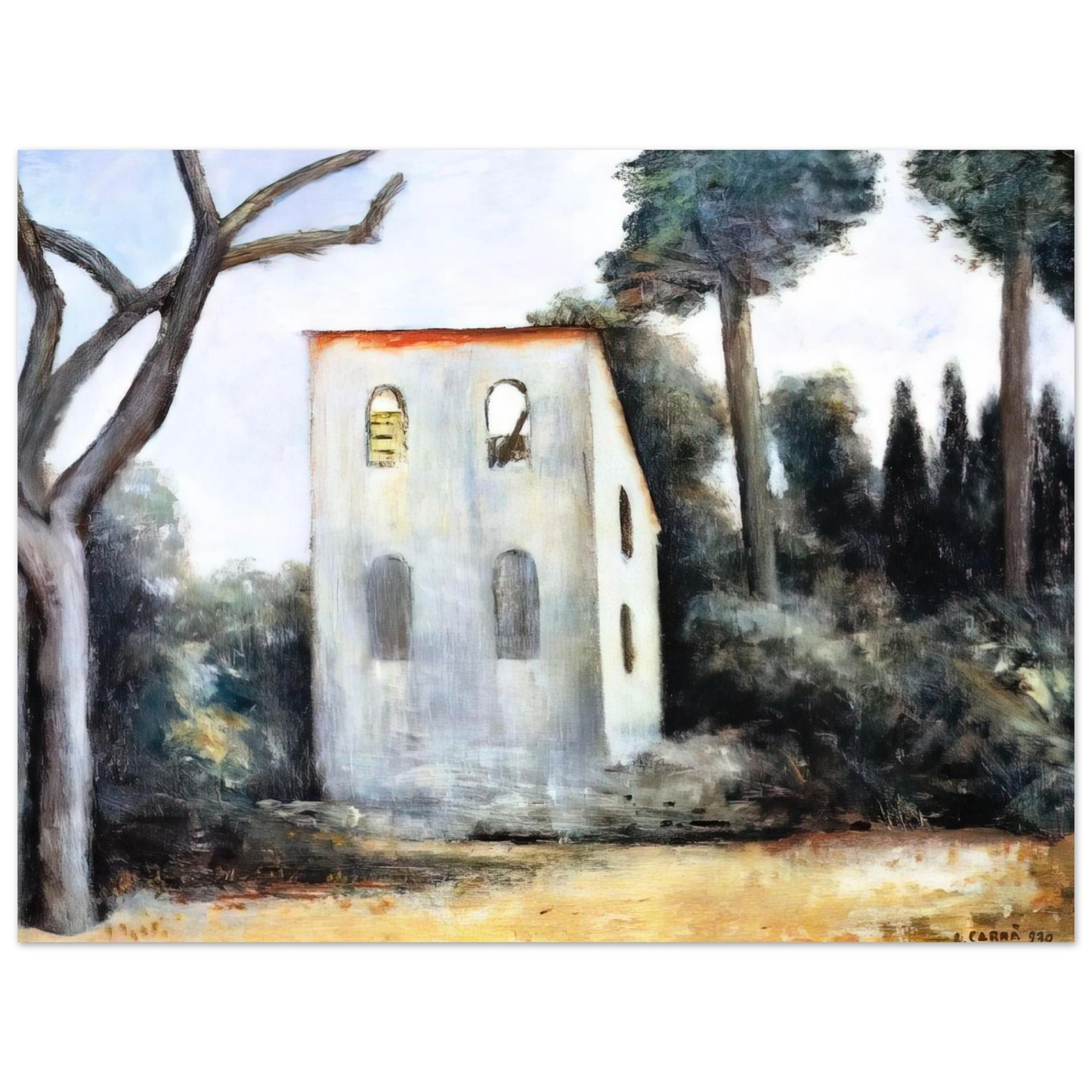 Carlo Carra - LA CASA ABBANDONATA 1930 Fine Art Poster - Default Title