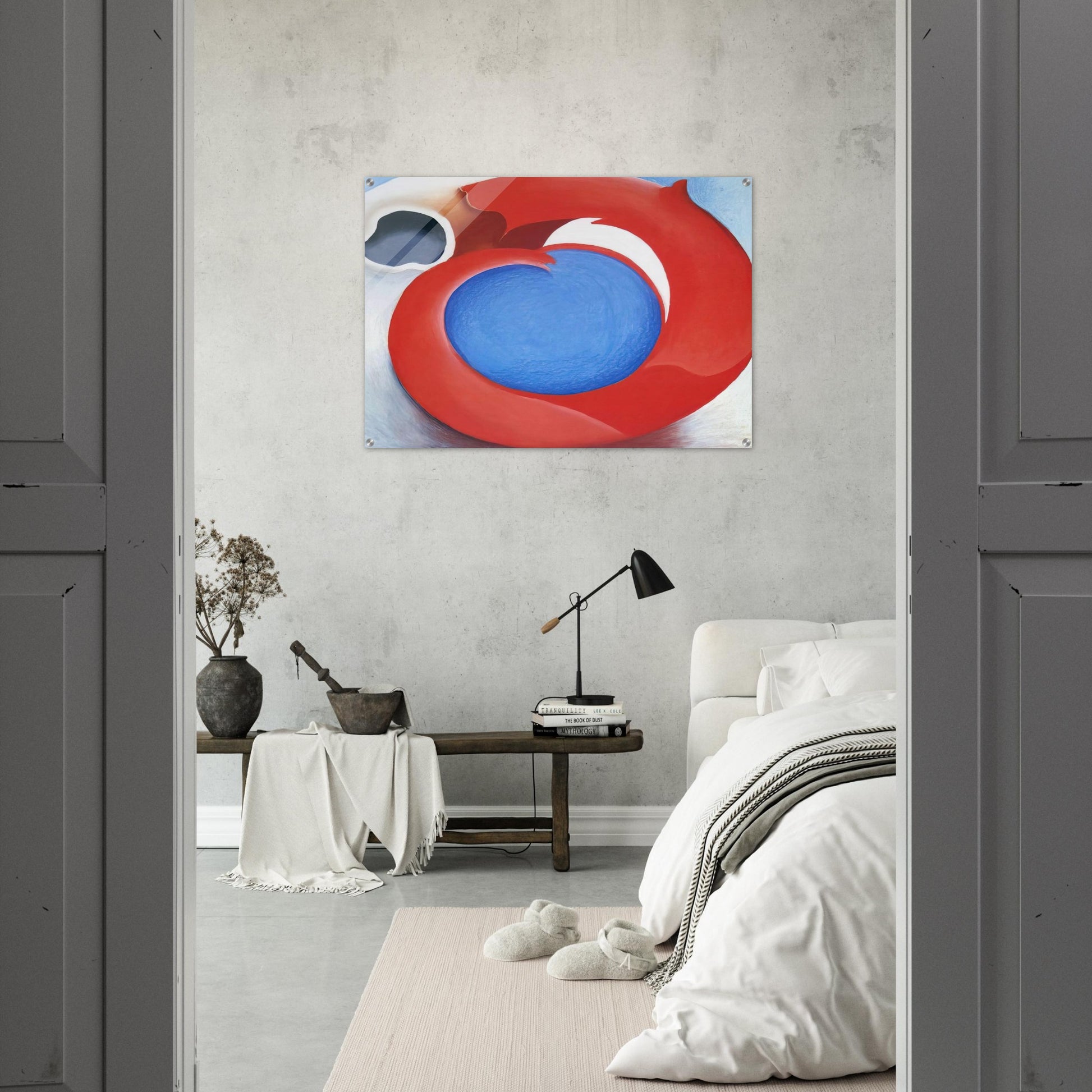 Goat's Horn With Red - Georgia O'Keeffe Acrylic Print - 70x100 cm / 28x40″ inches | Georgia O'Keeffe Wall Art | Georgia O'Keeffe Prints