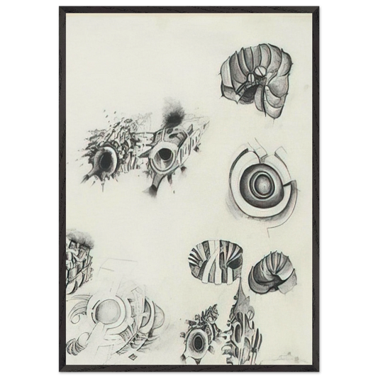 UNTITLED 1961 1 N1 - Lee Bontecou Framed Art Print – Black Wooden Frame - Default Title - -Framed Art Print