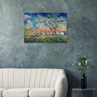 Springtime at Giverny - claude monet Brushed Aluminum Print - 70x100 cm / 28x40 inches | claude monet Aluminum Print | claude monet Prints