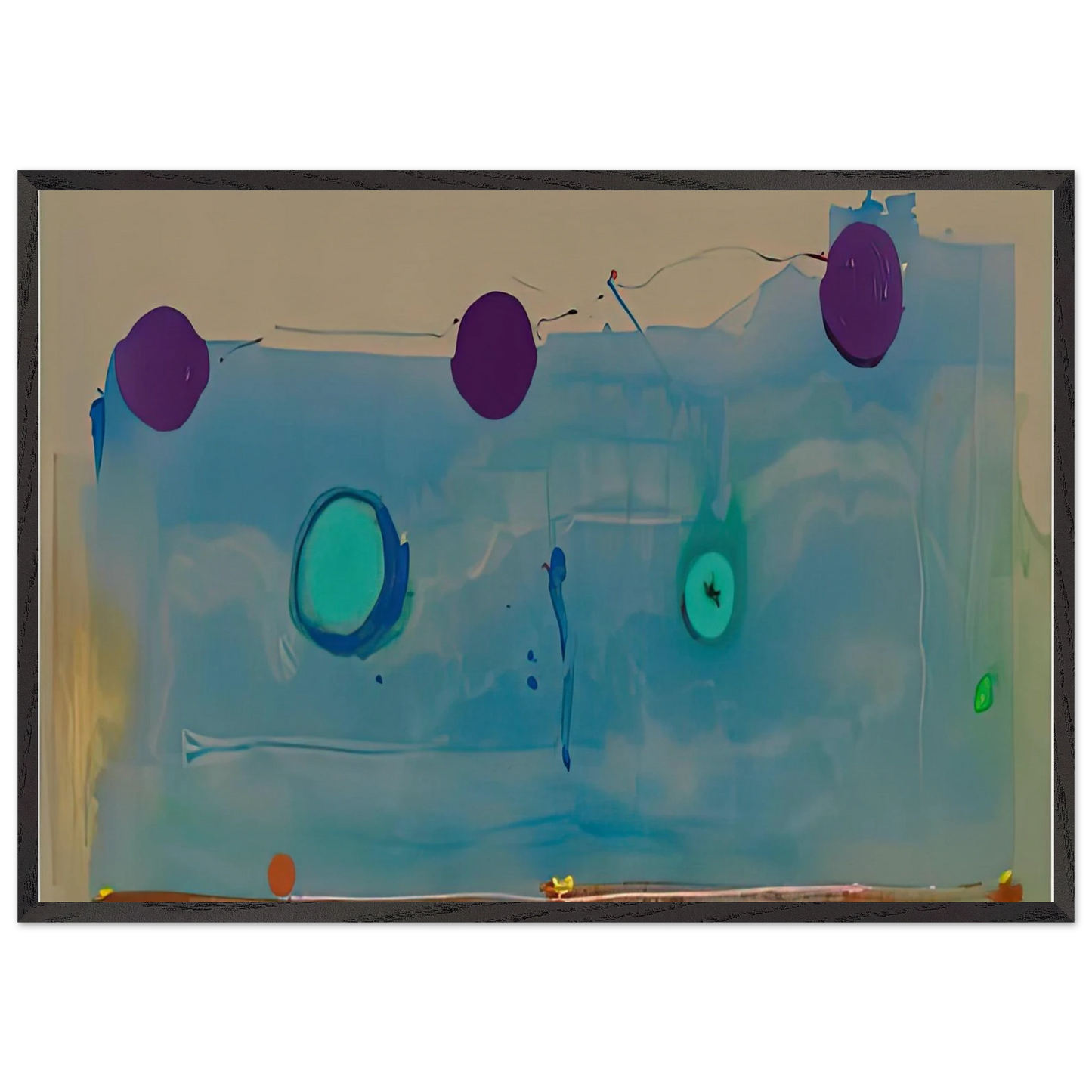 Water Shadows 1988- - Helen Frankenthaler Framed Art Print – Black Wooden Frame - Default Title - -Framed Art Print