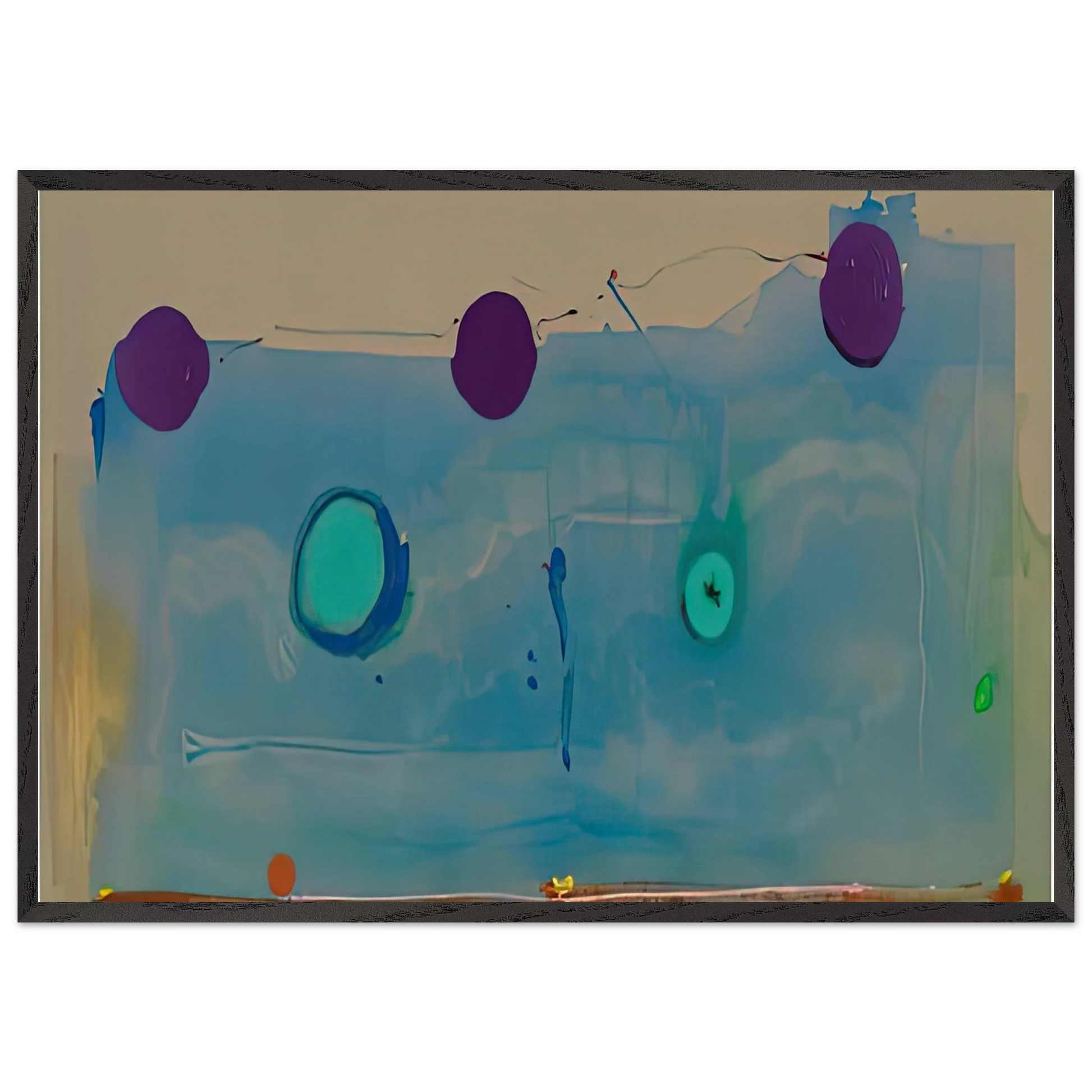 Water Shadows 1988- - Helen Frankenthaler Framed Art Print – Black Wooden Frame - Default Title - -Framed Art Print