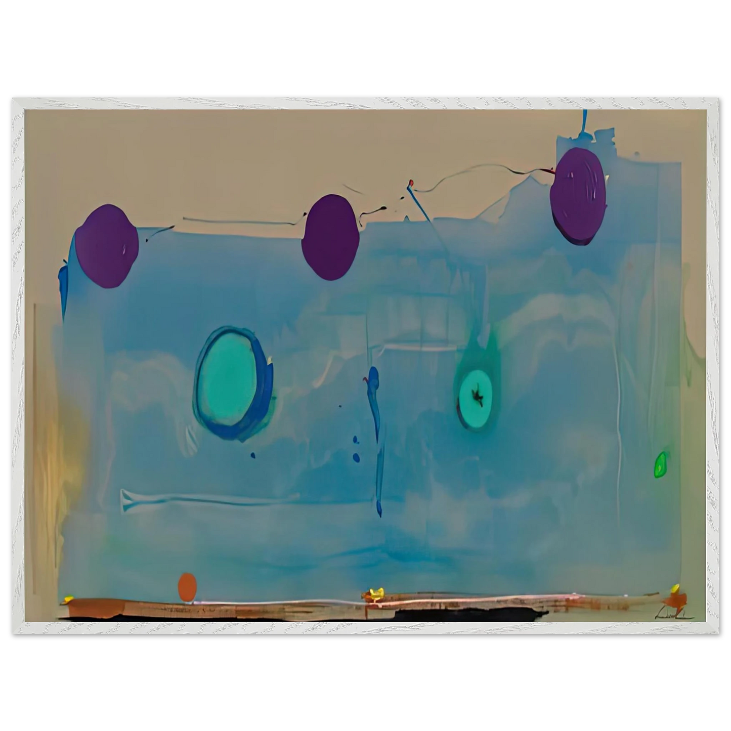 Helen Frankenthaler - Water Shadows, 1988- Wall Art - 60x80 cm / 24x32 inches - Premium Wooden Framed Poster With Fine Art Paper - Wood frame