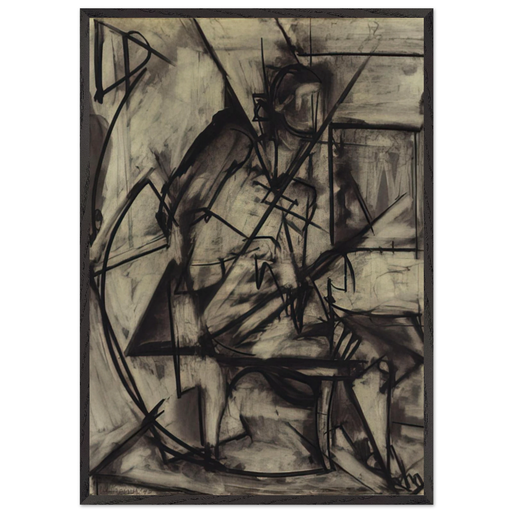 Seated Nude - Lee Krasner Framed Art Print – Black Wooden Frame - Default Title - -Framed Art Print