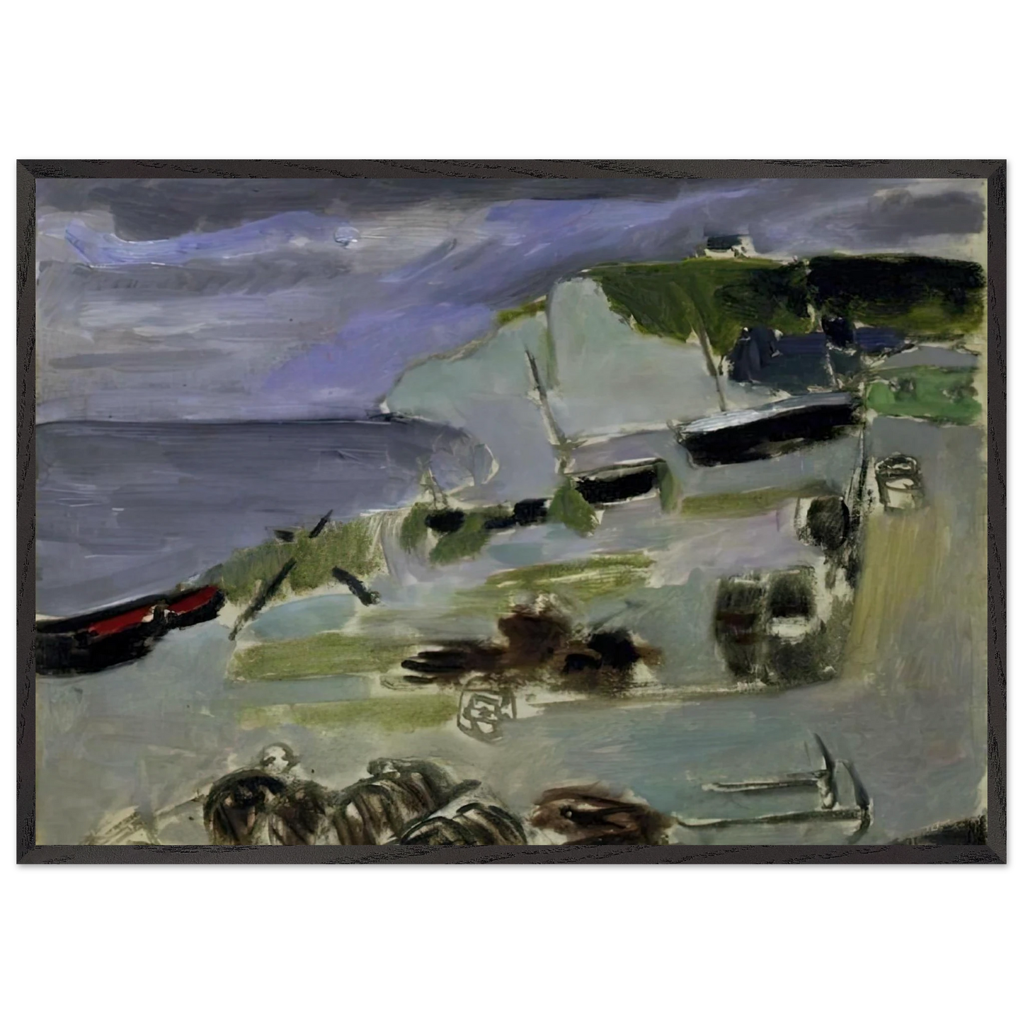 BOATS ON THE BEACH ETRETAT 1920 - Henri Matisse Framed Art Print – Black Wooden Frame - Default Title - -Framed Art Print