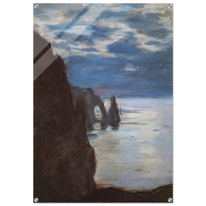 Etretat, the Needle Rock and Porte d'Aval - claude monet Acrylic Print - 70x100 cm / 28x40″ inches
