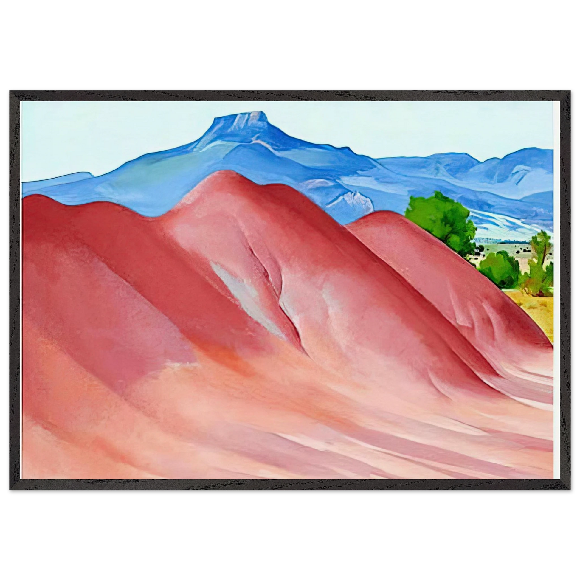Red Hills and Pedernal - Georgia OKeeffe 70x100 cm / 28x40 inches Framed Art Print – Black Wooden Frame