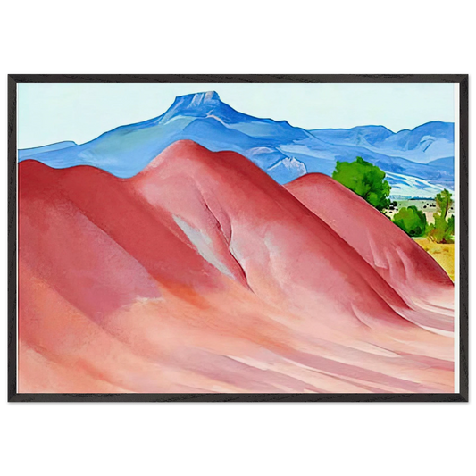 Red Hills and Pedernal - Georgia OKeeffe Framed Art Print – Black Wooden Frame - Default Title - -Framed Art Print
