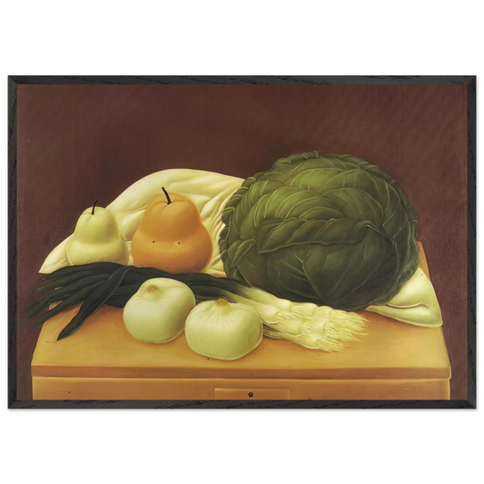 KITCHEN TABLE - Fernando Botero Framed Art Print – Black Wooden Frame - Default Title - -Framed Art Print