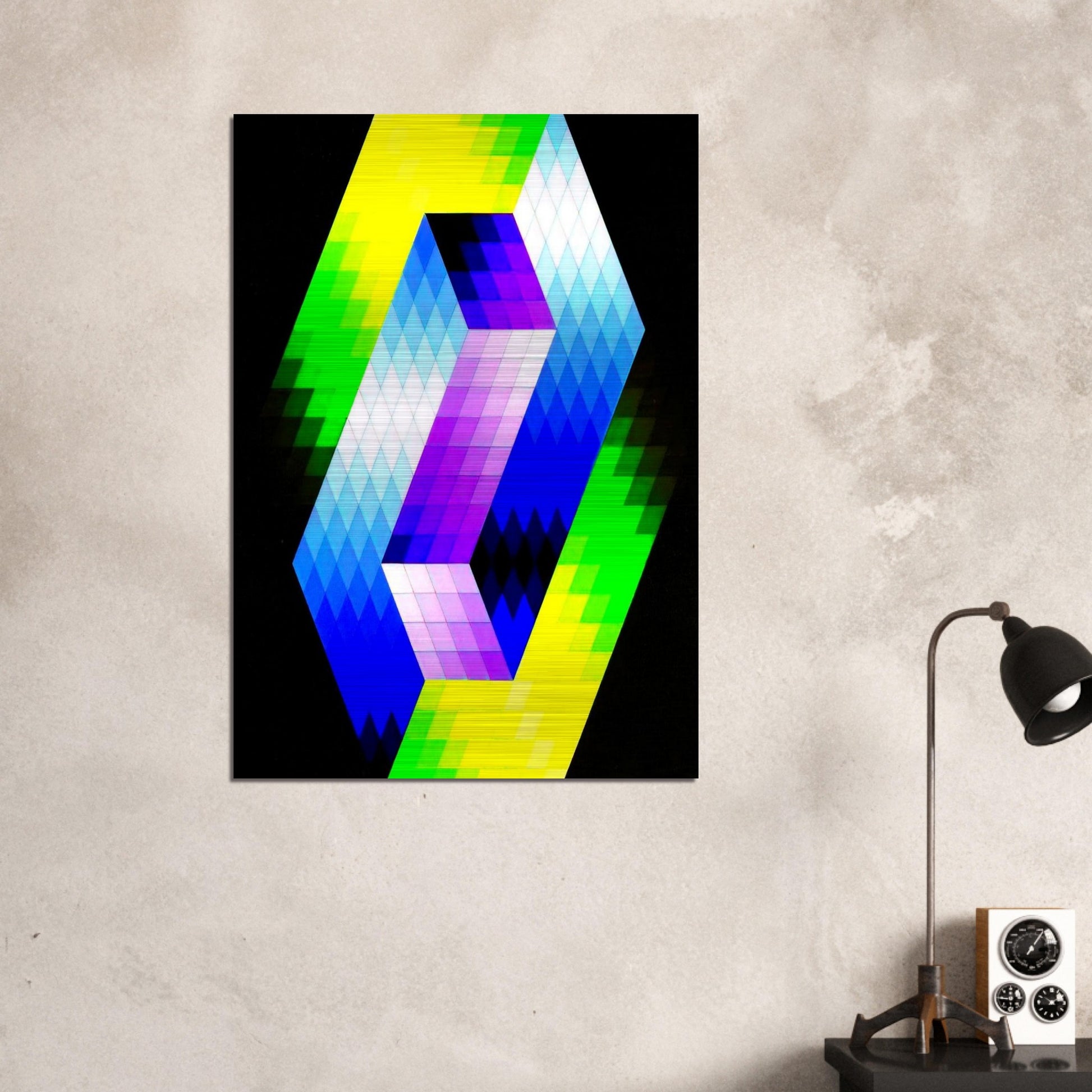 Keple Gestalt - 1968 - Victor Vasarely Brushed Aluminum Print - 70x100 cm / 28x40 inches | Victor Vasarely Aluminum Print | Victor Vasarely Prints