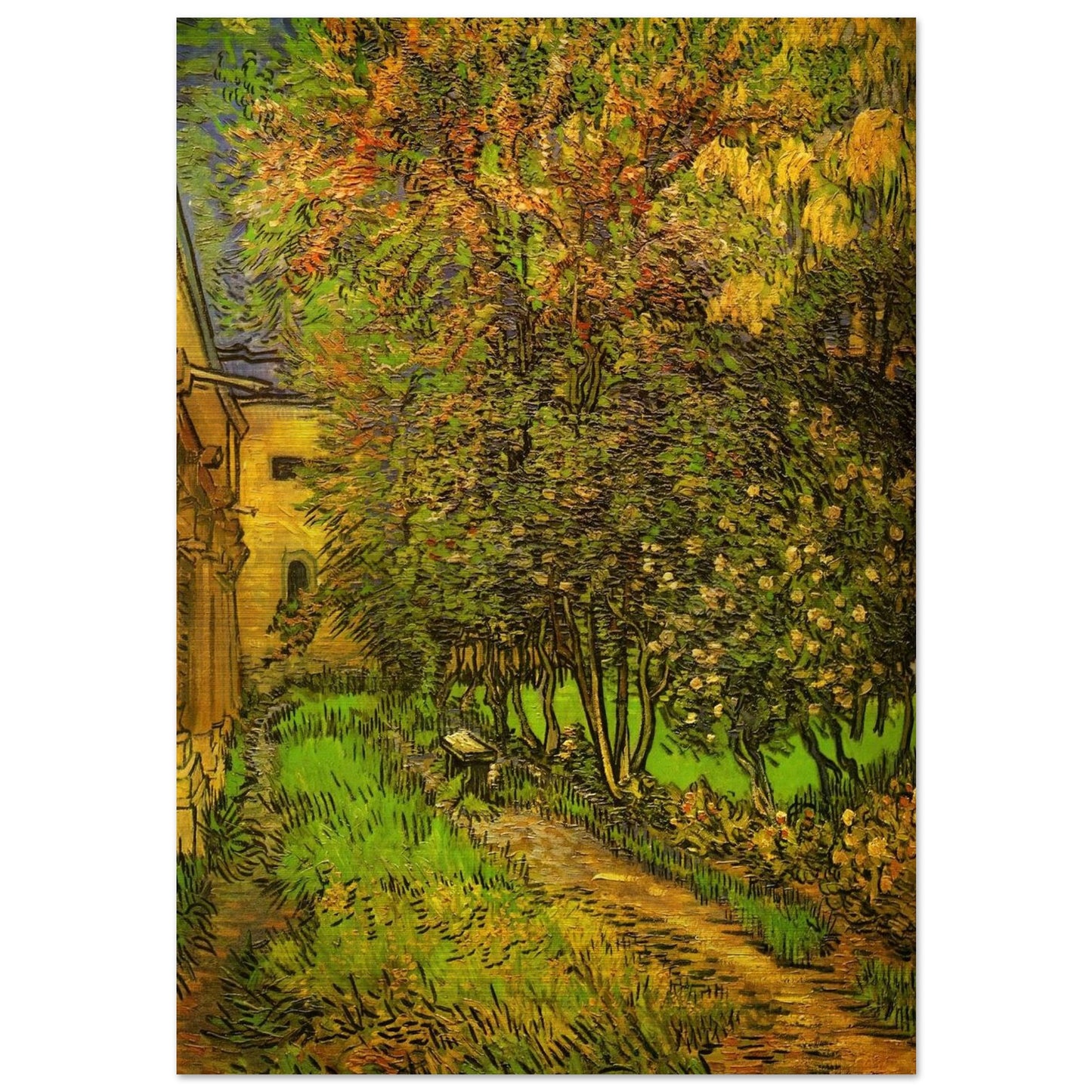 The Garden of Saint-Paul Hospital - Vincent van Gogh Brushed Aluminum Print - 70x100 cm / 28x40 inches | Vincent van Gogh Aluminum Print | Vincent van Gogh Prints