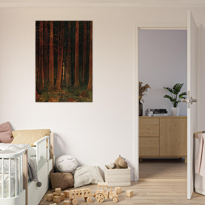 Sunset in the forest - Arkhyp Kuindzhi Brushed Aluminum Print - 70x100 cm / 28x40 inches | Arkhyp Kuindzhi Aluminum Print | Arkhyp Kuindzhi Prints