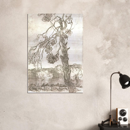 A Weather-Beaten Pine Tree - Vincent van Gogh Brushed Aluminum Print - 70x100 cm / 28x40 inches | Vincent van Gogh Aluminum Print | Vincent van Gogh Prints