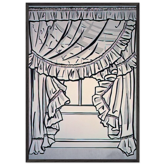 CURTAINS 1962 - Roy Lichtenstein Framed Art Print – Black Wooden Frame - Default Title - -Framed Art Print