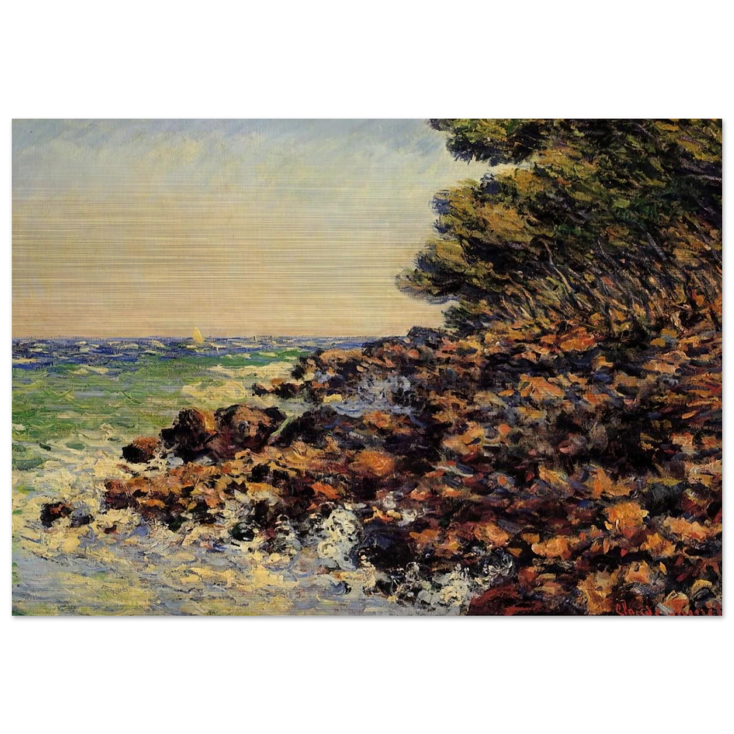 Cap Martin - claude monet Brushed Aluminum Print - 70x100 cm / 28x40 inches | claude monet Aluminum Print | claude monet Prints