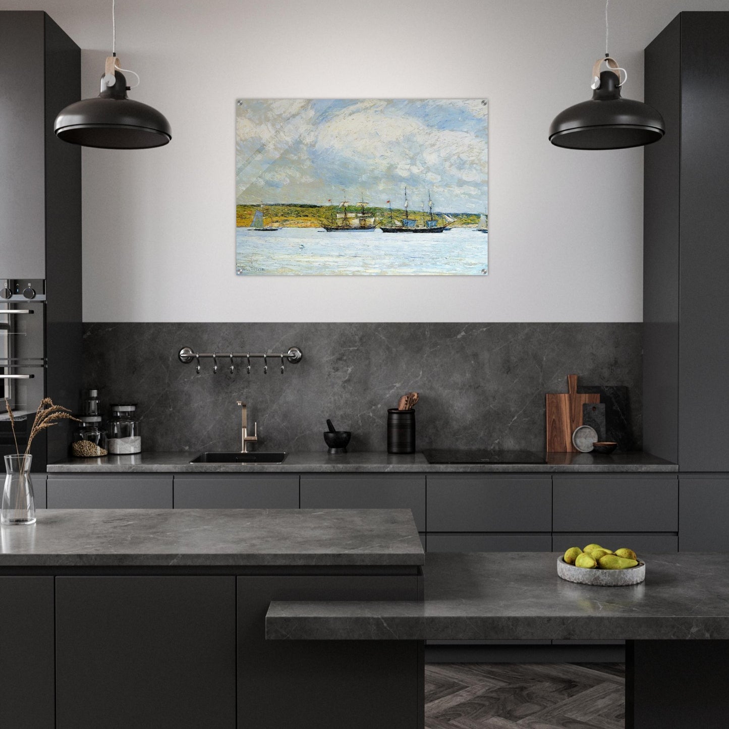 A Parade of Boats - Childe Hassam Acrylic Print - 70x100 cm / 28x40″ inches