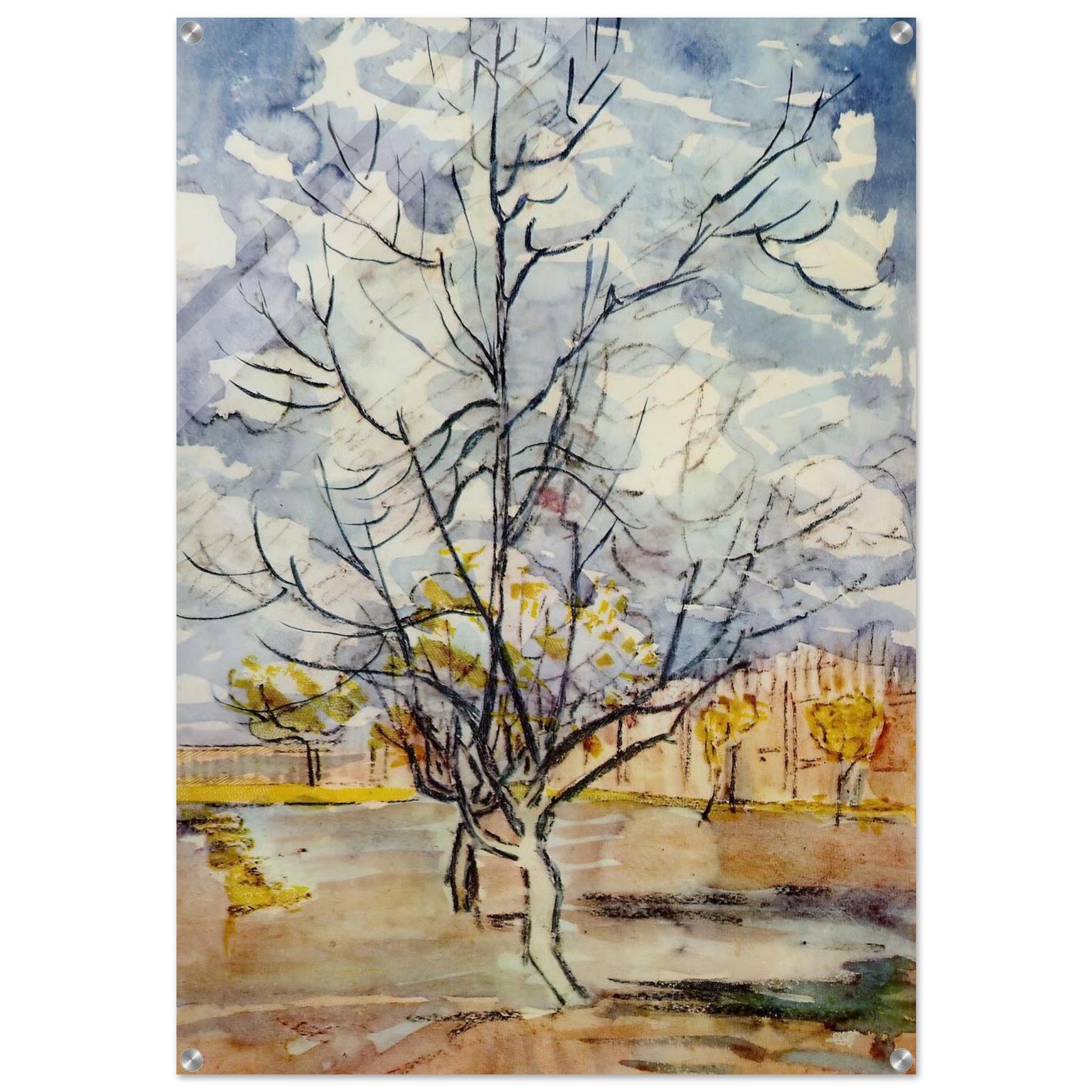 Pink Peach Trees - Vincent van Gogh Acrylic Print - 70x100 cm / 28x40″ inches