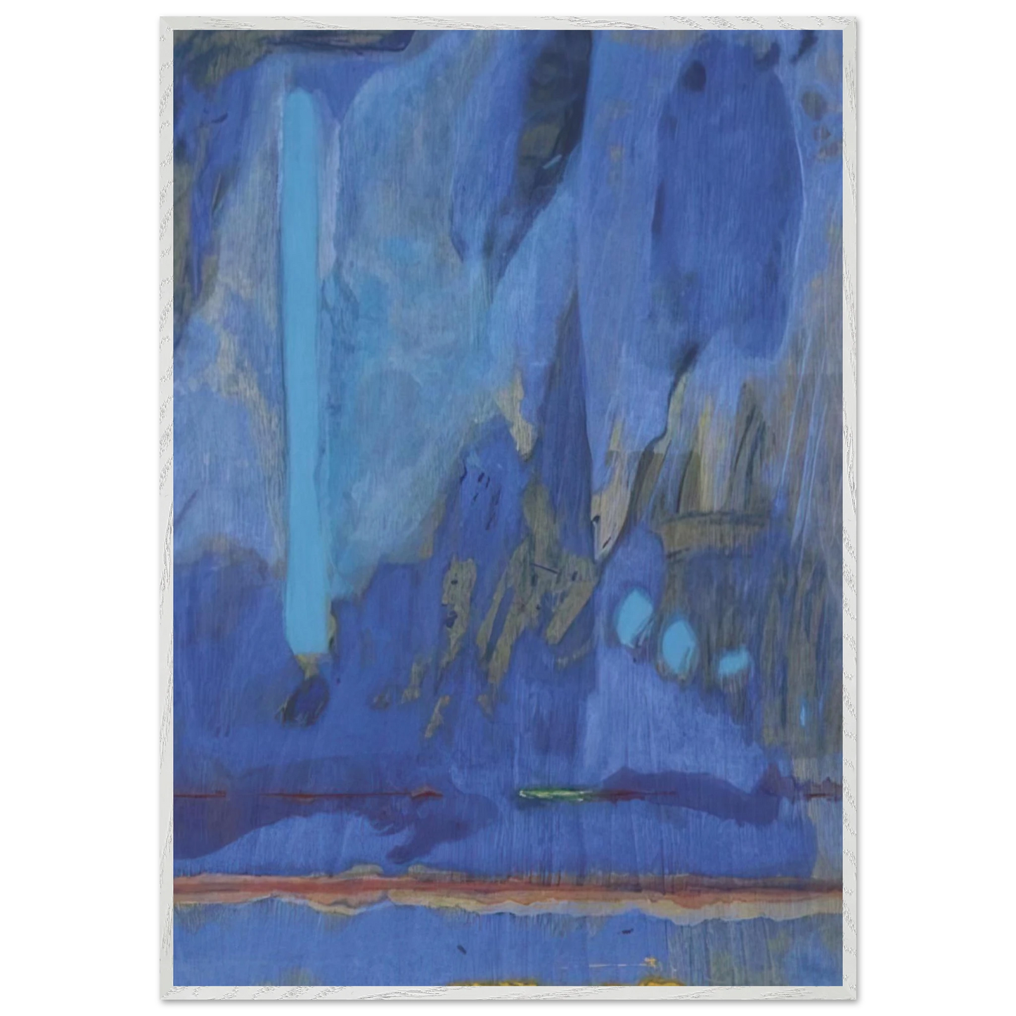 Helen Frankenthaler - Tales of Genji III - 1998 Wall art - 50x50 cm / 20x20 inches - Premium Wooden Framed Poster With Fine Art Paper - Wood frame
