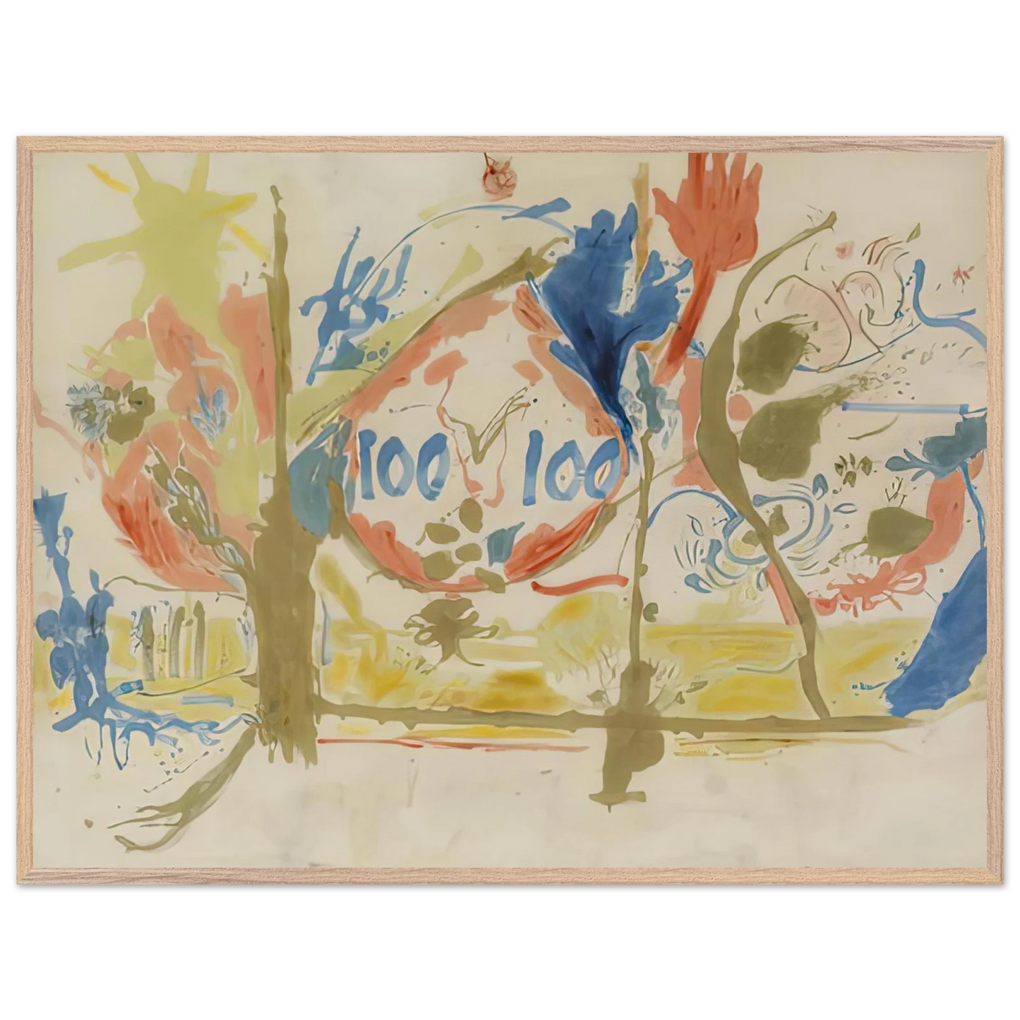 Helen Frankenthaler - Eden, 1956- Wall Art - 21x29.7 cm / 8x12" - Premium Wooden Framed Poster With Fine Art Paper - White frame