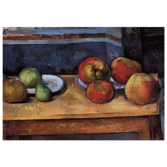 Still Life Apples and Pears - Paul Cézanne Brushed Aluminum Print - 70x100 cm / 28x40 inches | Paul Cézanne Aluminum Print | Paul Cézanne Prints