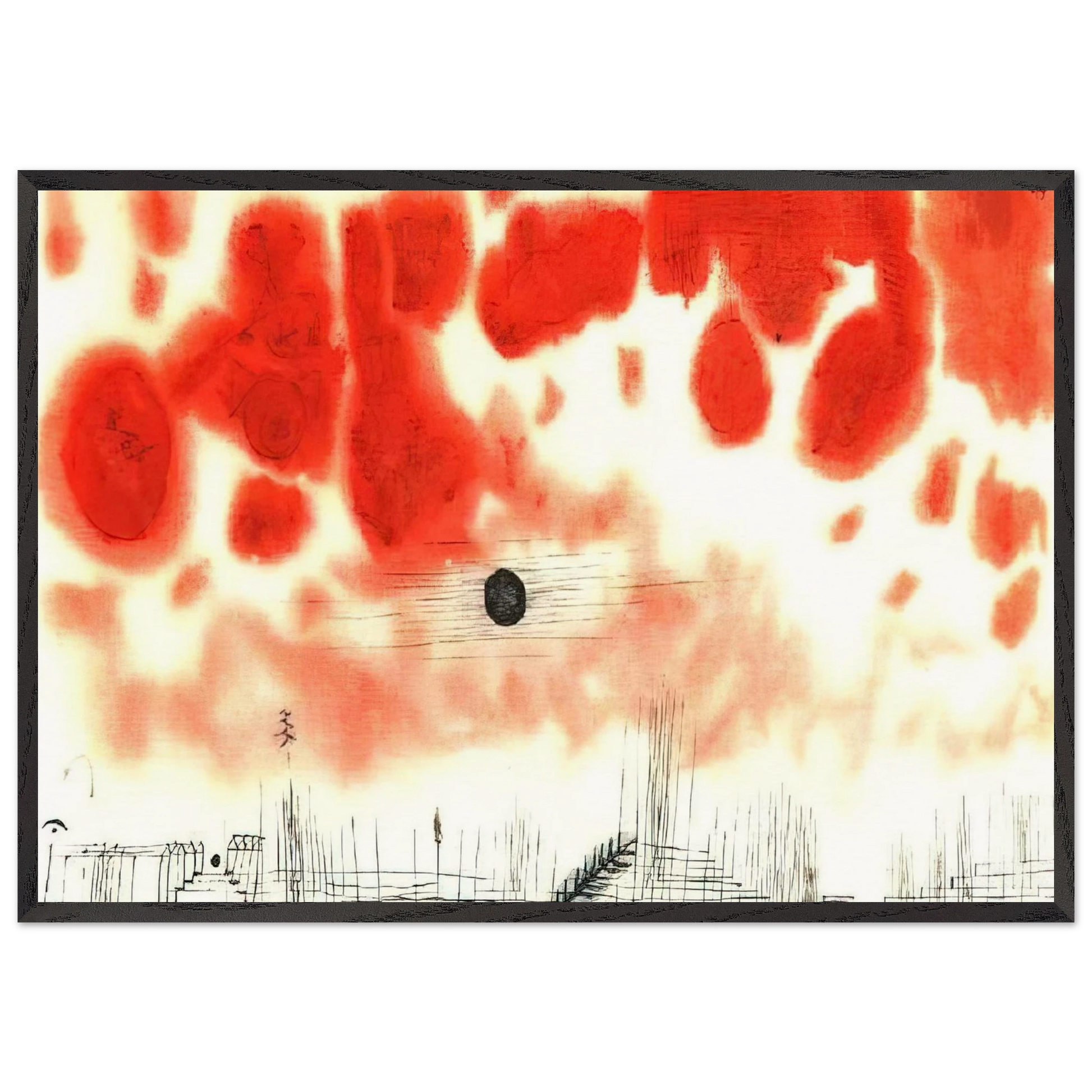 CLOUDS OVER BOR 1940 - Paul Klee Framed Art Print – Black Wooden Frame - Default Title - -Framed Art Print