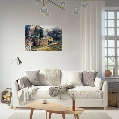 Old House, Nantucket - Childe Hassam Brushed Aluminum Print - 70x100 cm / 28x40 inches | Childe Hassam Aluminum Print | Childe Hassam Prints
