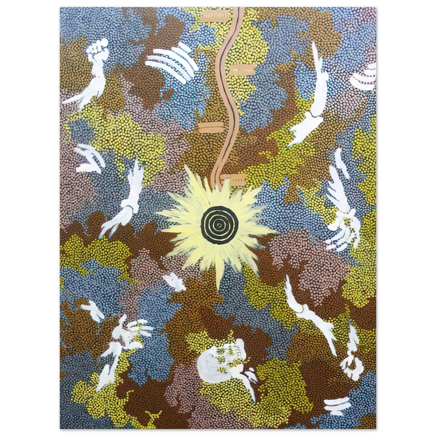 Clifford Possum Tjapaltjarri - Lightning Dreaming  Mount Allen - 1990 Fine Art Poster - Default Title