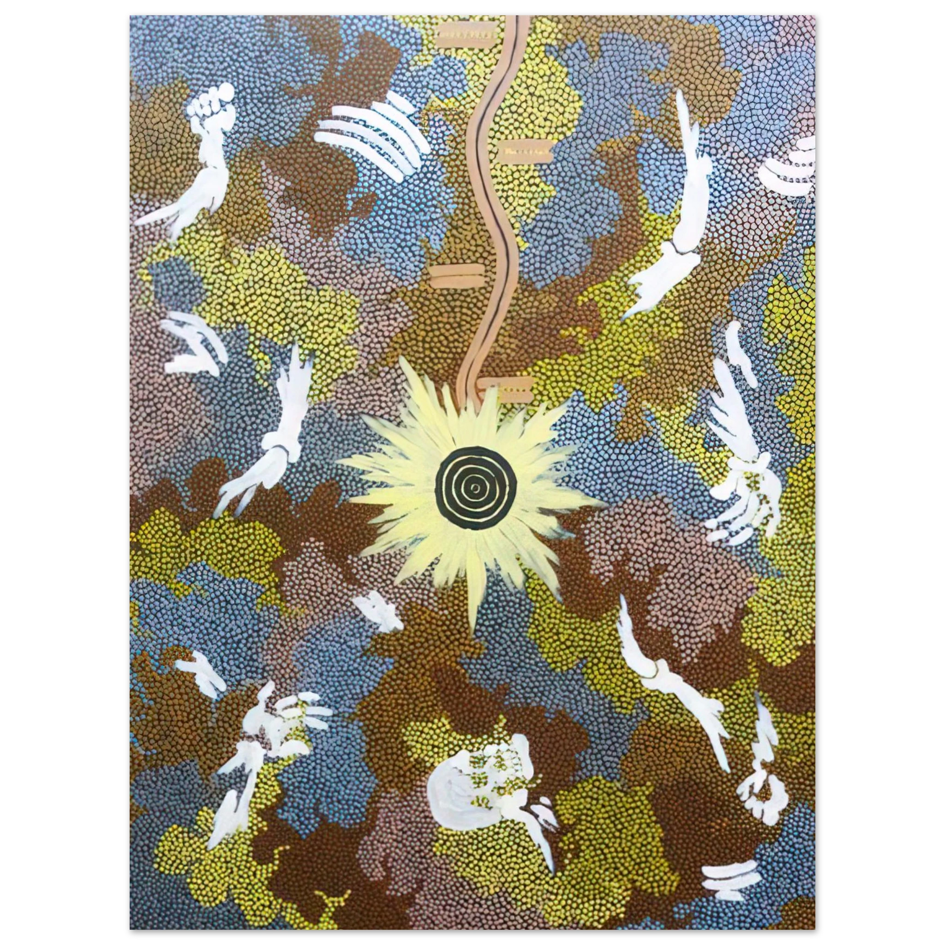 Clifford Possum Tjapaltjarri - Lightning Dreaming  Mount Allen - 1990 Fine Art Poster - Default Title