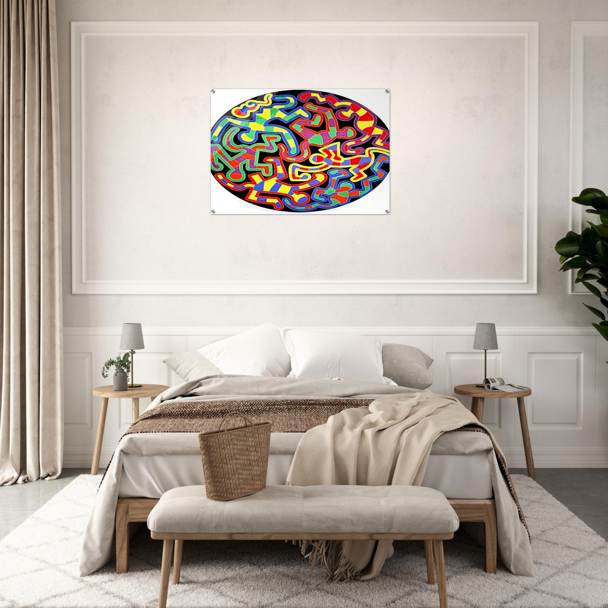 MONKEY PUZZLE 1988 - Keith Haring Acrylic Print - 70x100 cm / 28x40″ inches | Keith Haring Wall Art | Keith Haring Prints