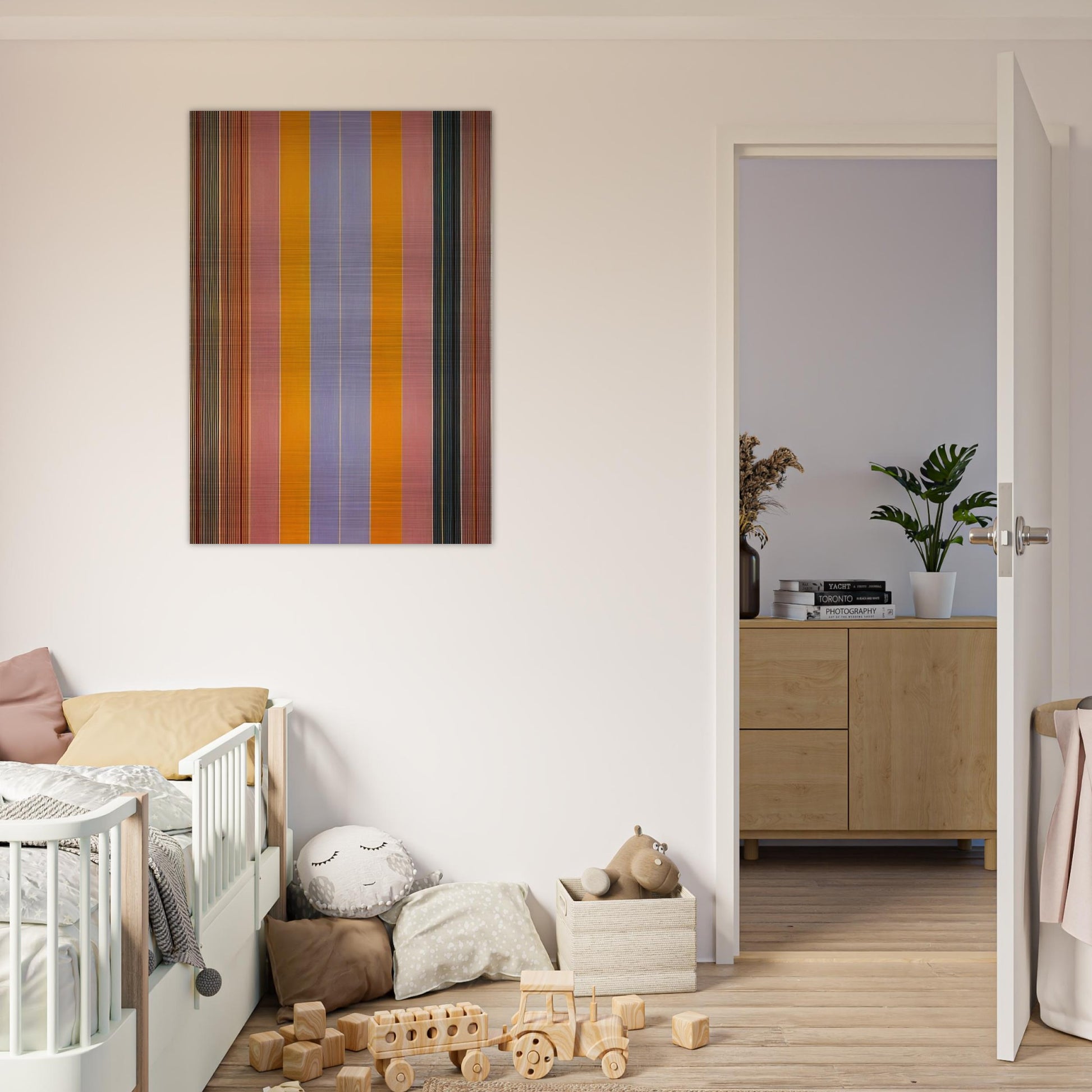 Blue Broad Jump - 1960 - Gene Davis Brushed Aluminum Print - 70x100 cm / 28x40 inches | Gene Davis Aluminum Print | Gene Davis Prints