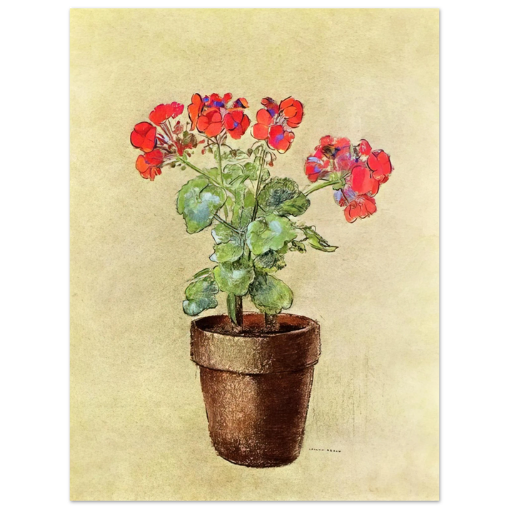 Odilon Redon - GERANIUMS 1902  75x100 cm / 30x40inches Fine Art Poster