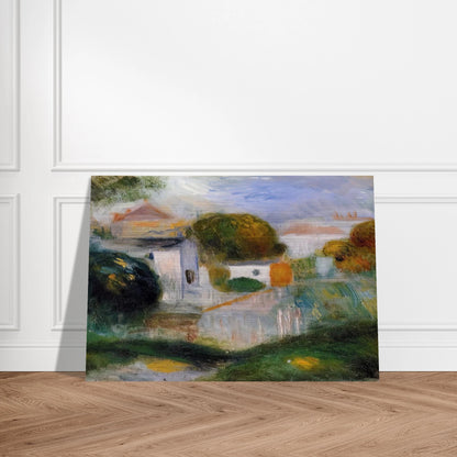 Houses in the Trees - Pierre-Auguste Renoir Brushed Aluminum Print - 70x100 cm / 28x40 inches | Pierre-Auguste Renoir Aluminum Print | Pierre-Auguste Renoir Prints