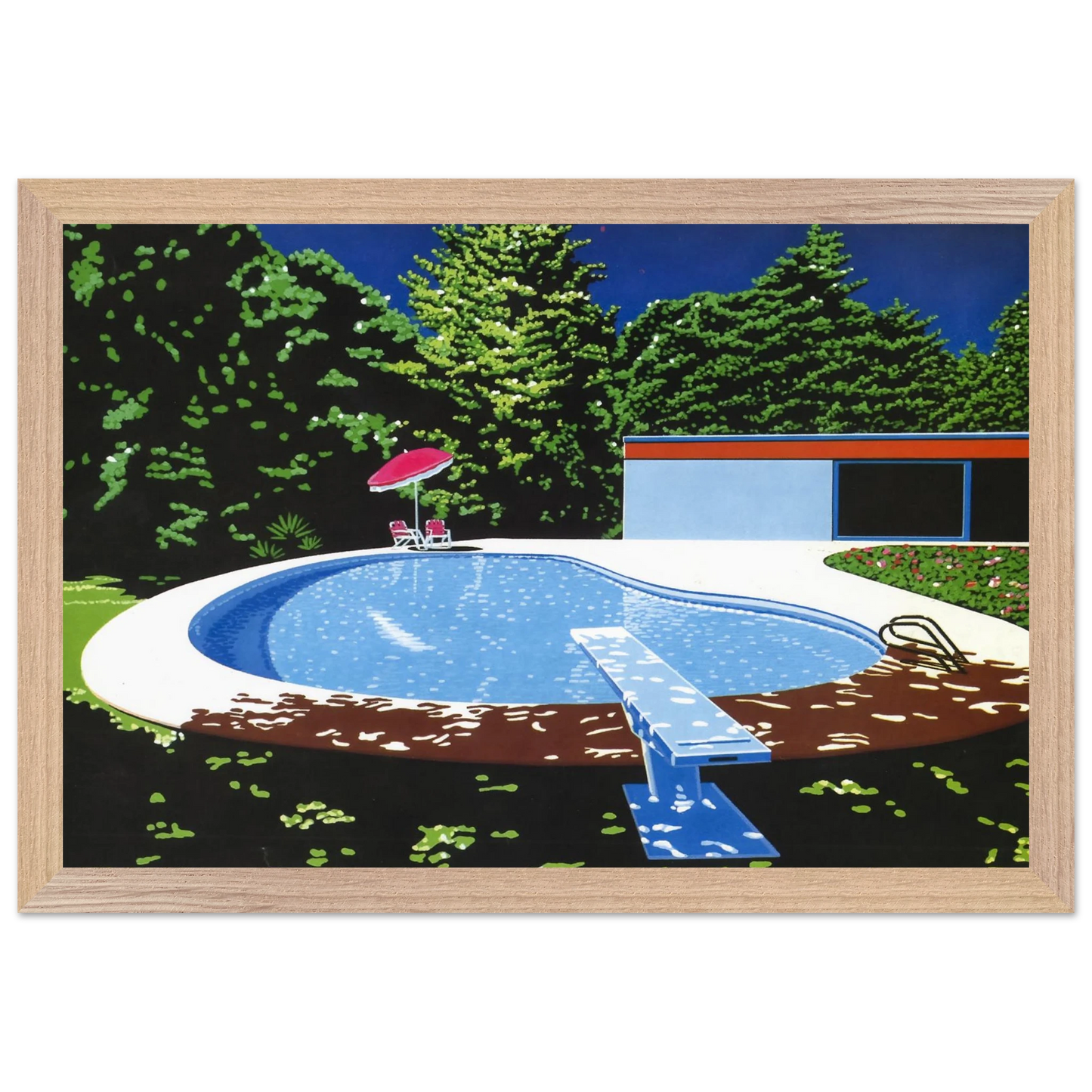 Hiroshi Nagai - NIAGARA 07SH 944 Wall Art - 21x29.7 cm / 8x12" - Premium Wooden Framed Poster With Fine Art Paper - White frame
