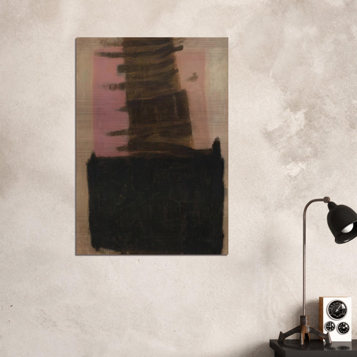 Composition in Black  Ochre - 1957 - Adja Yunkers Brushed Aluminum Print - 70x100 cm / 28x40 inches | Adja Yunkers Aluminum Print | Adja Yunkers Prints