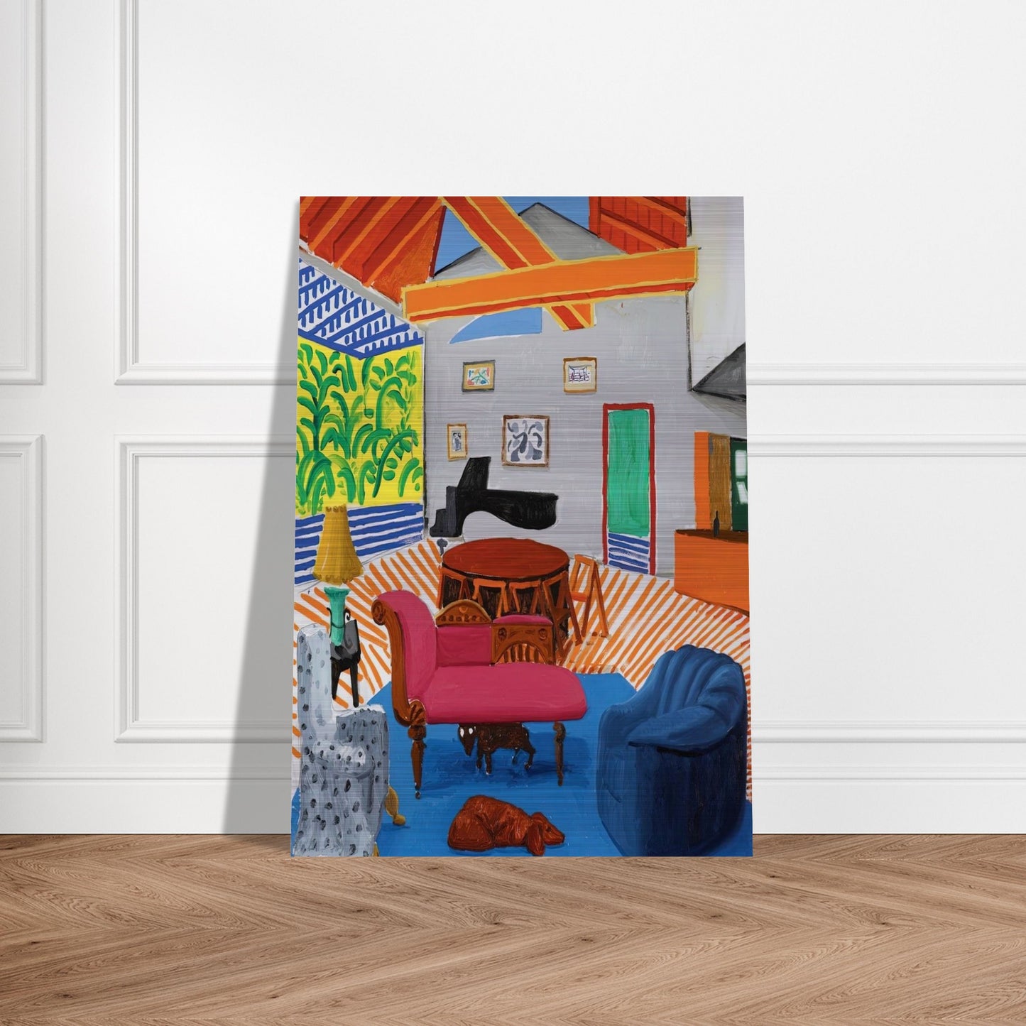 David Hockney - David Hockney Brushed Aluminum Print - 70x100 cm / 28x40 inches | David Hockney Aluminum Print | David Hockney Prints