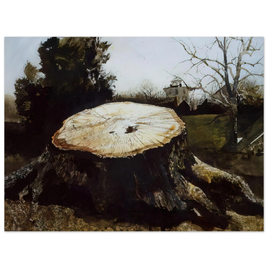 Andrew Wyeth - THE BIG OAK Wall Art - 21x29.7 cm / 8x12" - Fine Art Poster - -