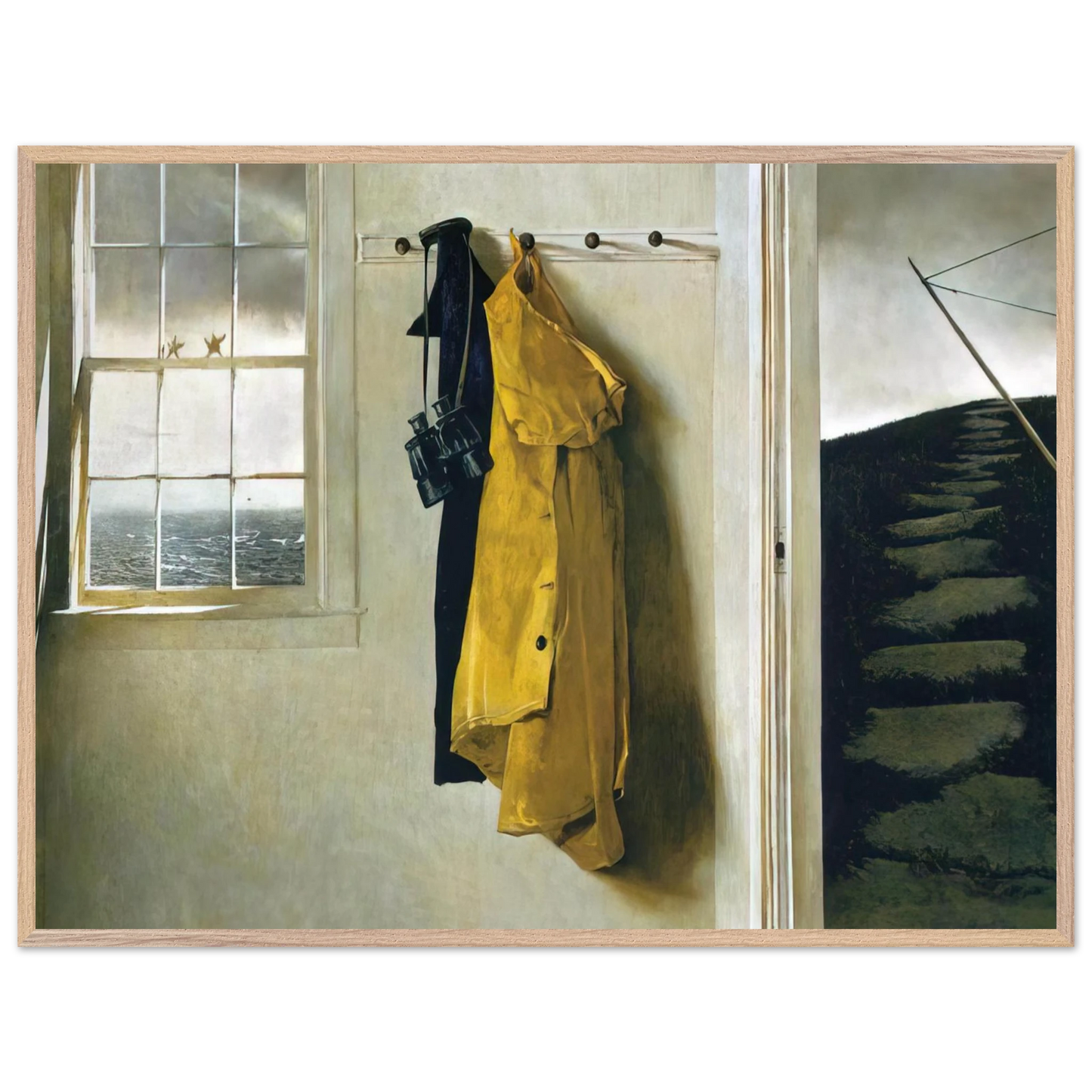 Andrew Wyeth - SQUALL Wall Art - 60x80 cm / 24x32 inches - Premium Wooden Framed Poster With Fine Art Paper - White frame