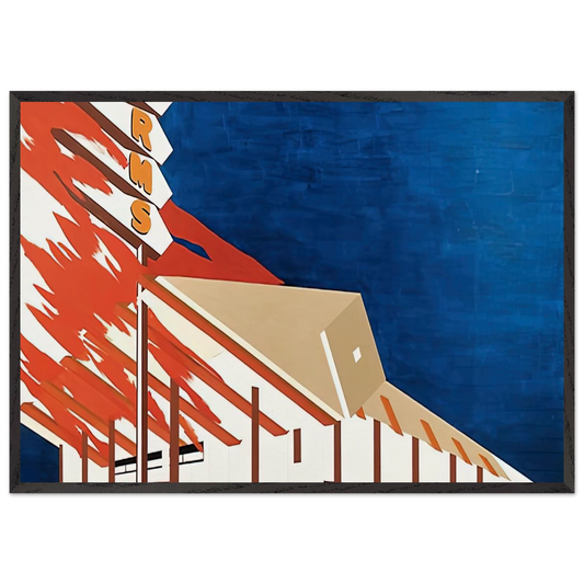 NORMS LA CIENAGA ON FIRE 1964 - Edward Ruscha Framed Art Print – Black Wooden Frame - Default Title - -Framed Art Print