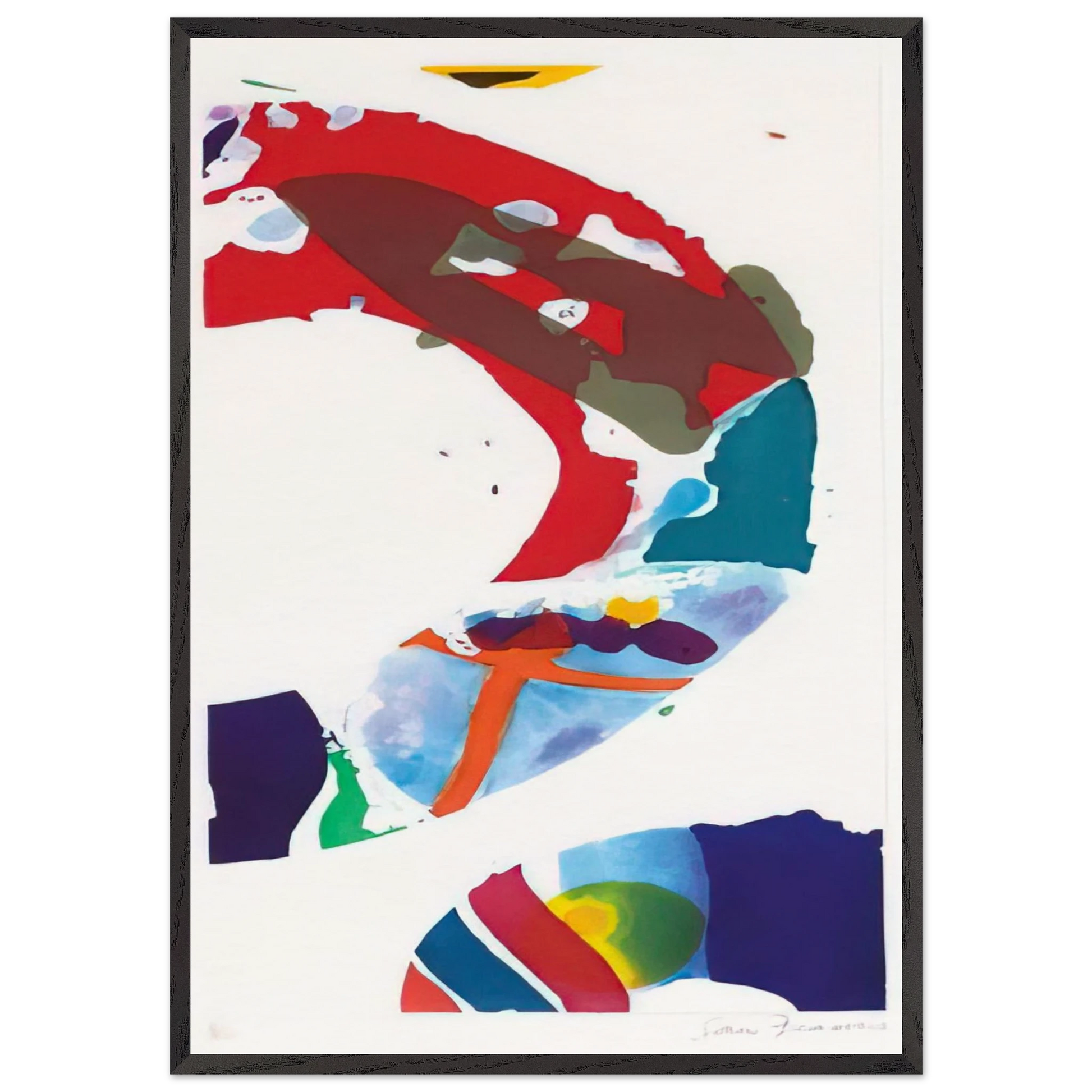 Untitled  SFE 090  - Sam Francis Framed Art Print – Black Wooden Frame - Default Title - -Framed Art Print